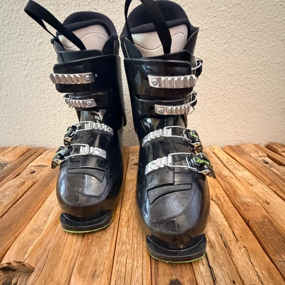 Rossignol Comp J Junior Ski Boots Black Lime Green Size 24.5 285mm Downhill